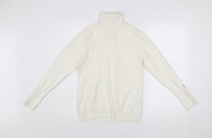 Savida Womens Ivory Roll Neck Knit Jumper Size 12