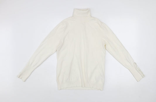 Savida Womens Ivory Roll Neck Knit Jumper Size 12