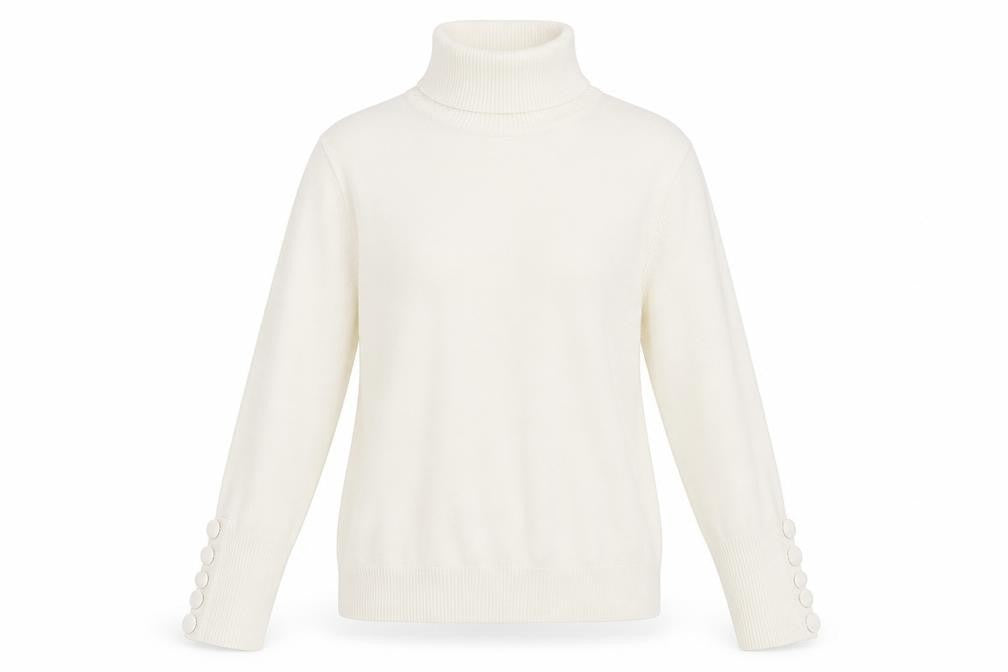 Savida Womens Ivory Roll Neck Knit Jumper Size 12