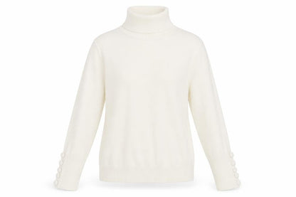 Savida Womens Ivory Roll Neck Knit Jumper Size 12