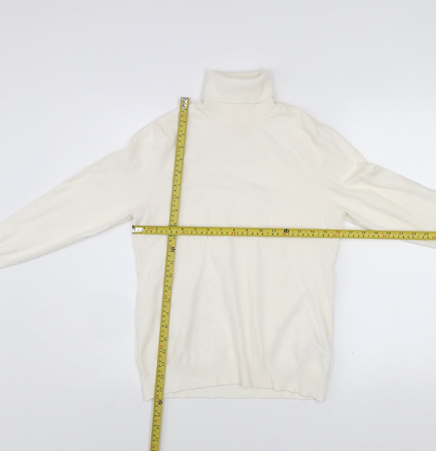 Savida Womens Ivory Roll Neck Knit Jumper Size 12