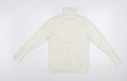 Savida Womens Ivory Roll Neck Knit Jumper Size 12
