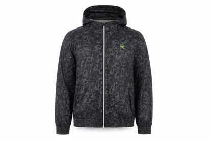 Rebel Boys Black Skull Print Hooded Windbreaker Jacket 12 Years