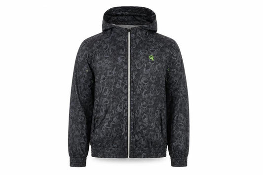 Rebel Boys Black Skull Print Hooded Windbreaker Jacket 12 Years
