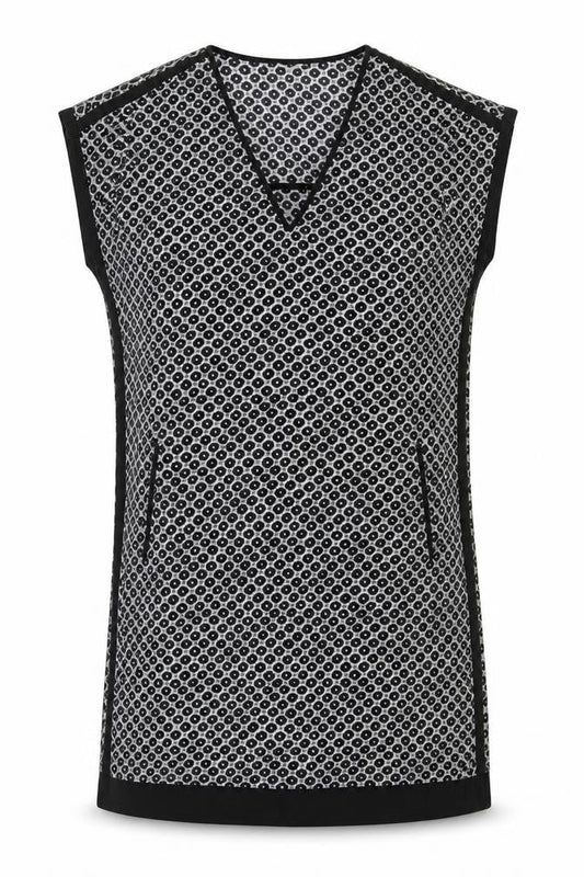 Gerard Darel Women's Black Floral Viscose Sleeveless Shift Dress Size 10