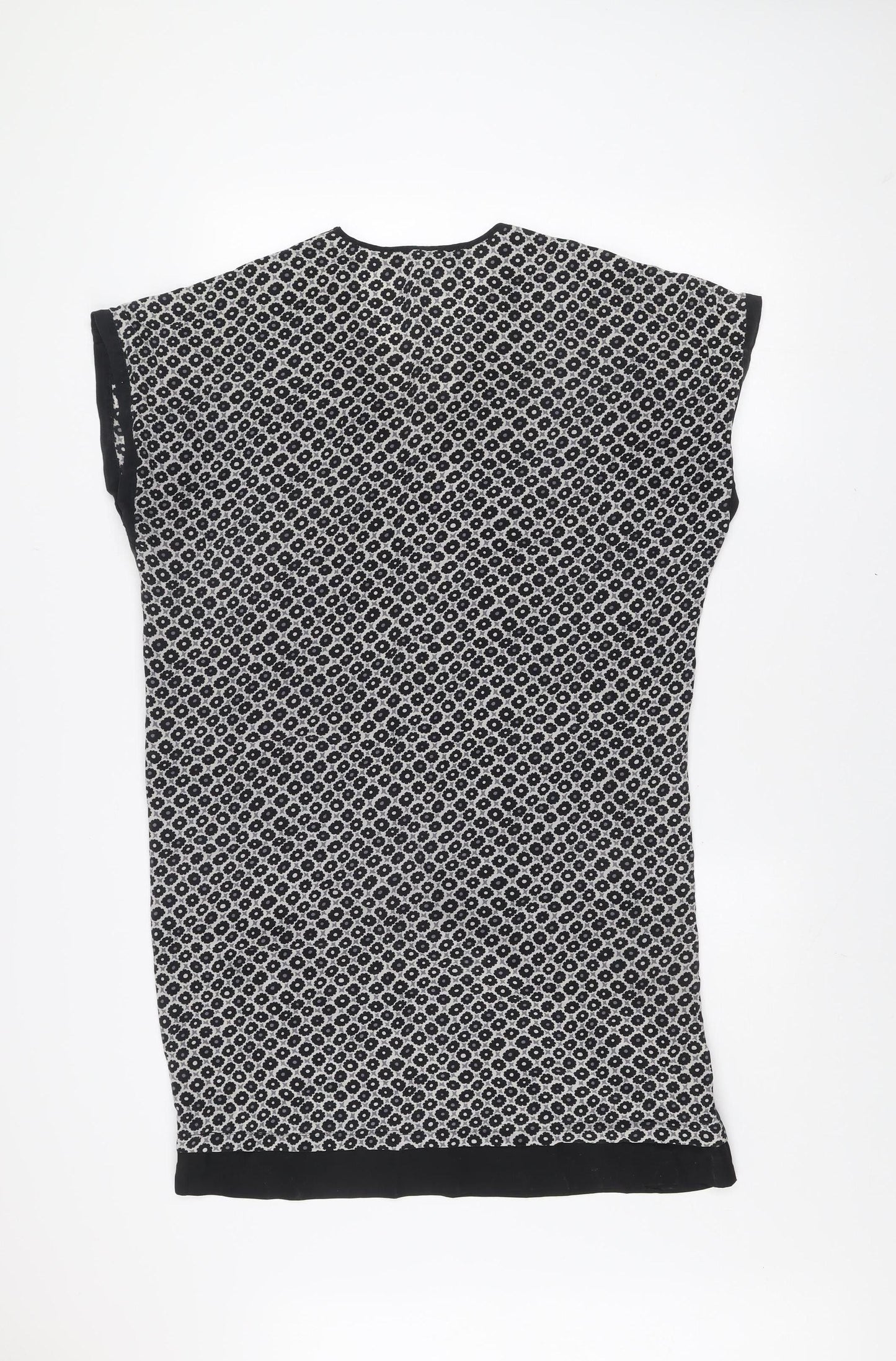 Gerard Darel Women's Black Floral Viscose Sleeveless Shift Dress Size 10