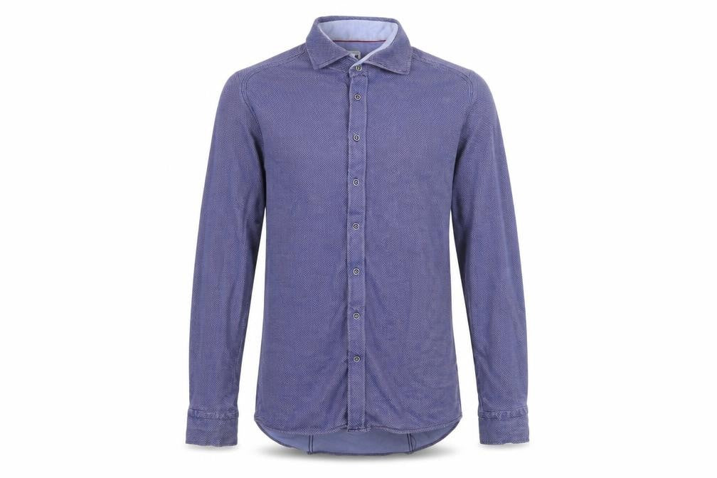 Benetti Mens Blue Long Sleeve Stretch Button-Up Shirt Size L