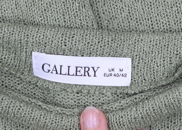 Gallery Women Olive Green Short Sleeve Jersey Top Size M