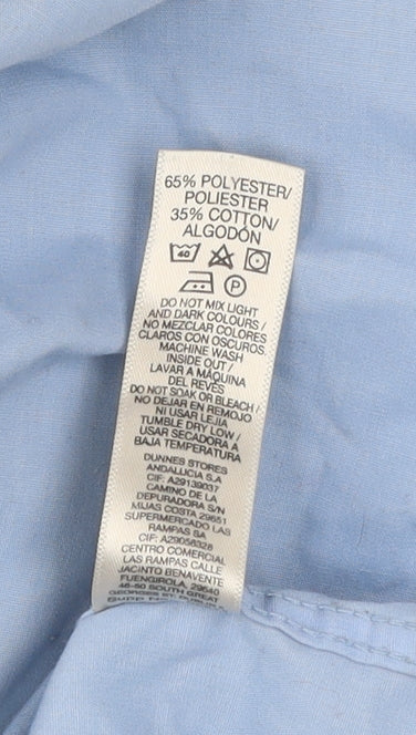 Dunnes Stores Men's Blue Slim Fit Long Sleeve Button-Up Shirt 16.5in 42cm