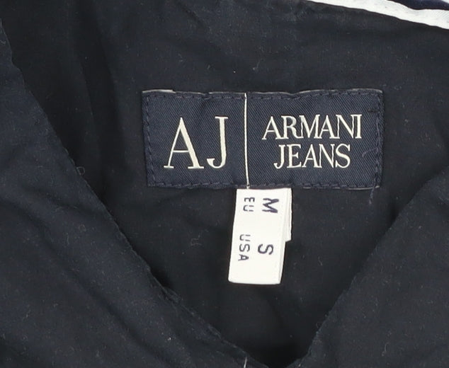Armani Jeans Men's Blue Cotton Long Sleeve Button-Up Shirt M