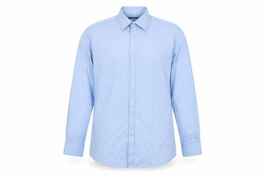 Dunnes Men's Blue Slim Fit Long Sleeve Button-Up Shirt Size 16.5