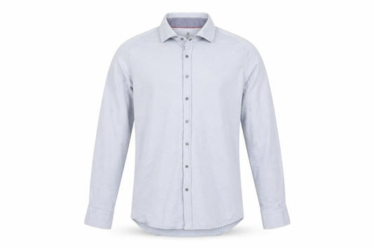 Benetti Men’s Blue Slim Fit Stretch Cotton Button-Up Shirt L