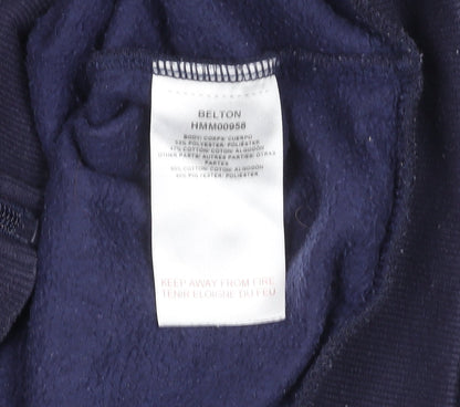 Henleys Men's Blue & Grey Full Zip Hooded Active Jacket Size L