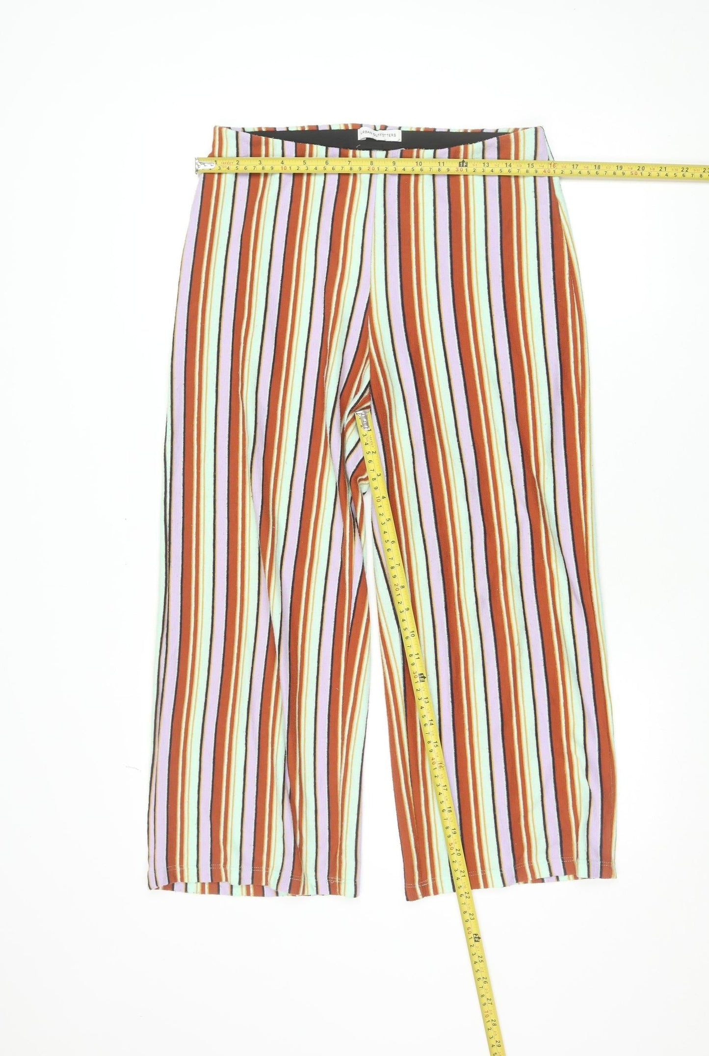 Urban Outfitters Women’s Multicoloured Striped Wide-Leg Trousers M