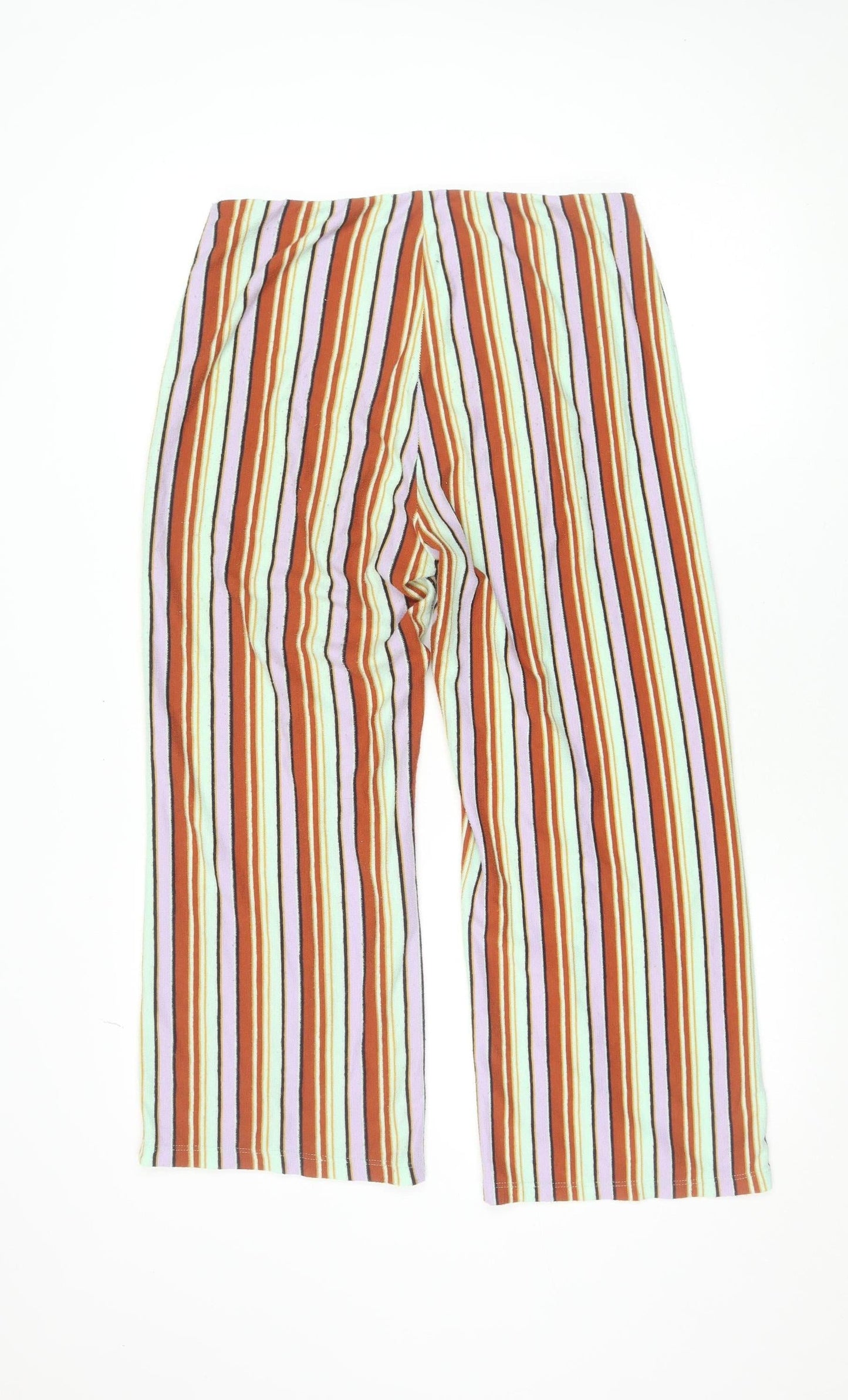 Urban Outfitters Women’s Multicoloured Striped Wide-Leg Trousers M