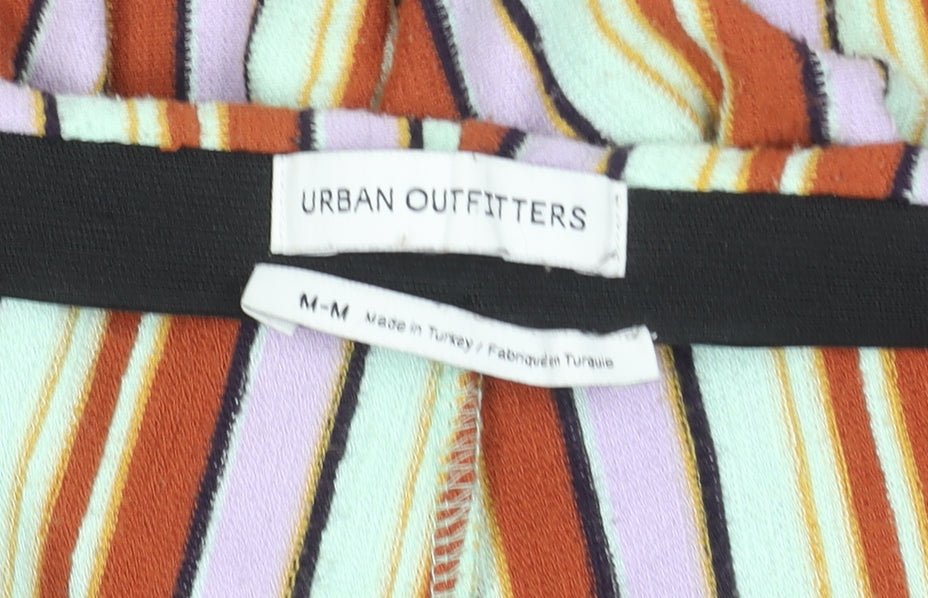 Urban Outfitters Women’s Multicoloured Striped Wide-Leg Trousers M