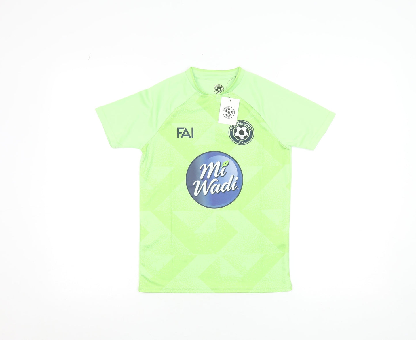 FAI Football Camps Boys Green Short Sleeve Football Jersey T-Shirt S