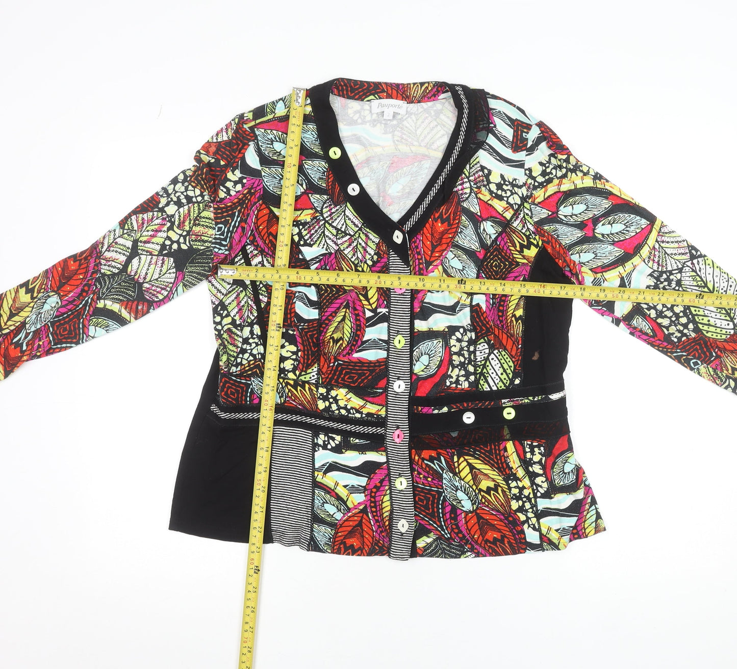 Pauporté Women’s Multicoloured Viscose Button-Up Long Sleeve Top S