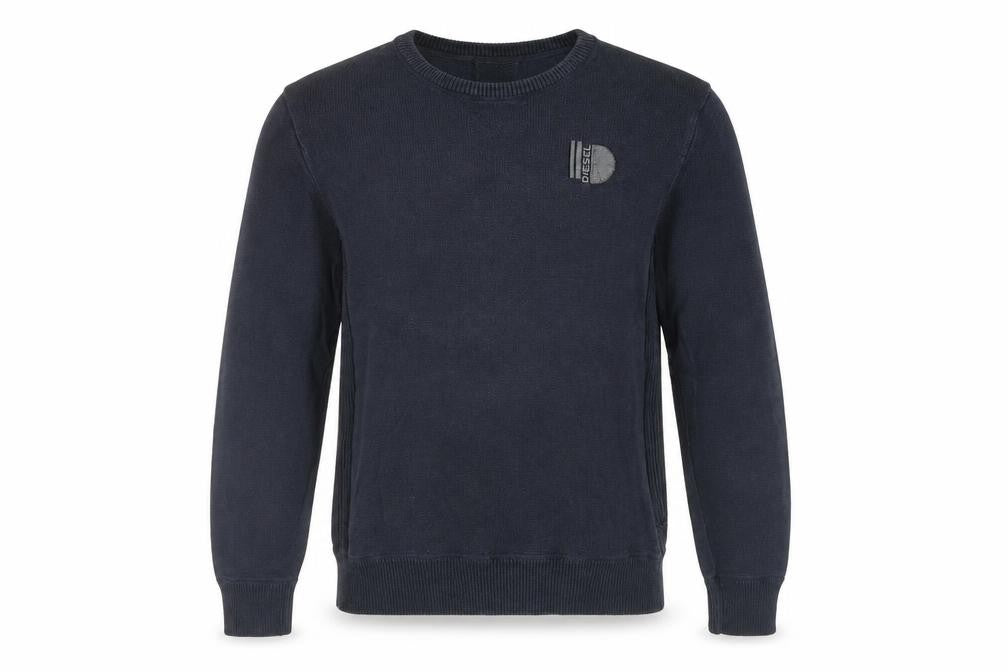 Diesel Men's Black Cotton Crew Neck Pullover Jumper XL