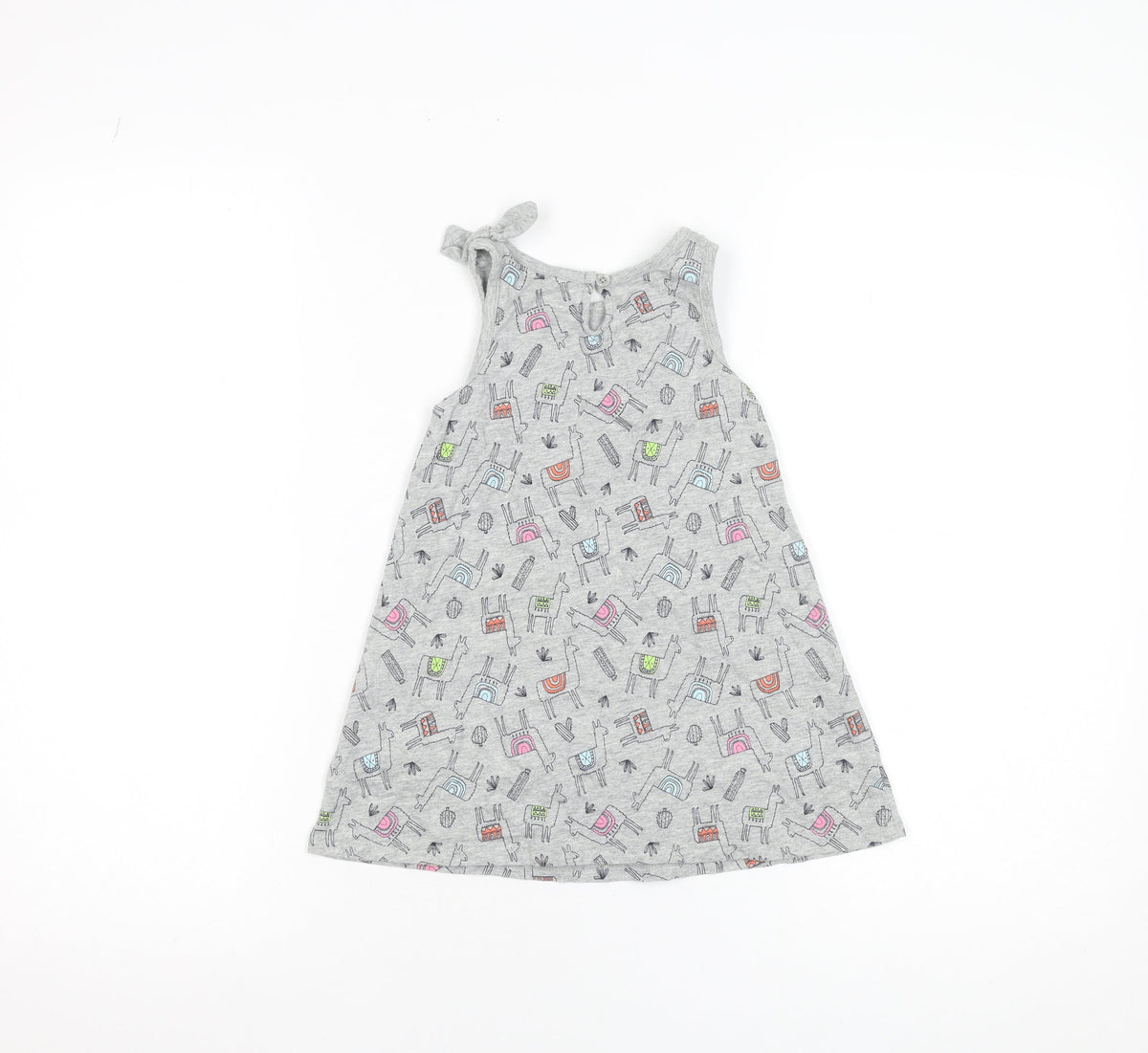 Baby Gap Girls Grey Animal Print A-Line Sleeveless Dress 3 Years