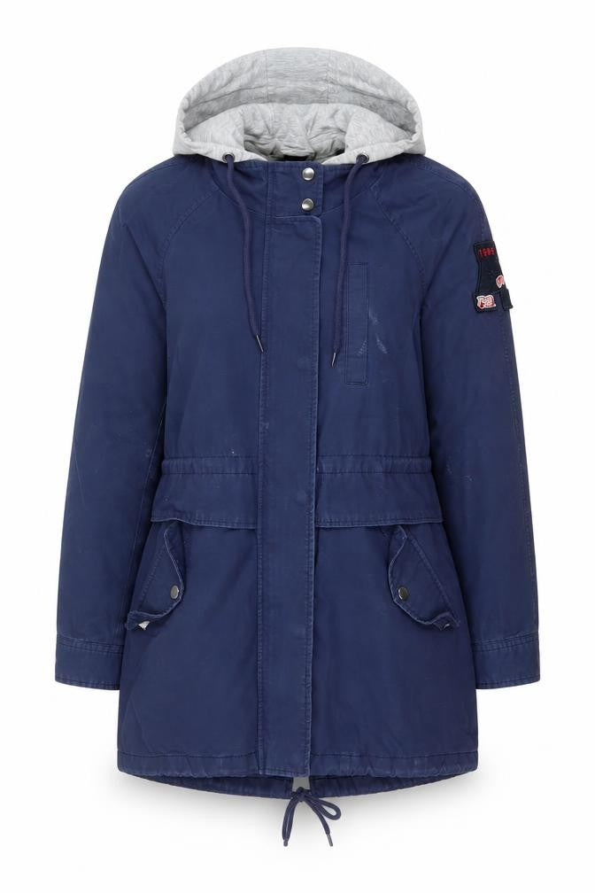 Semir Women’s Blue Hooded Parka Jacket Size S Polyester Casual