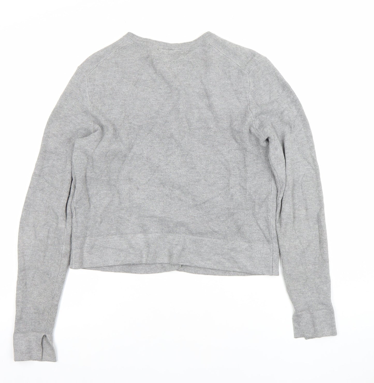 Zara Women Grey Knit Button Cardigan Small Long Sleeve Lightweight