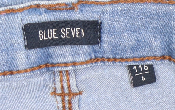 Blue Seven Girls Light Blue Skinny Jeans 6 Years Star Sequin Denim