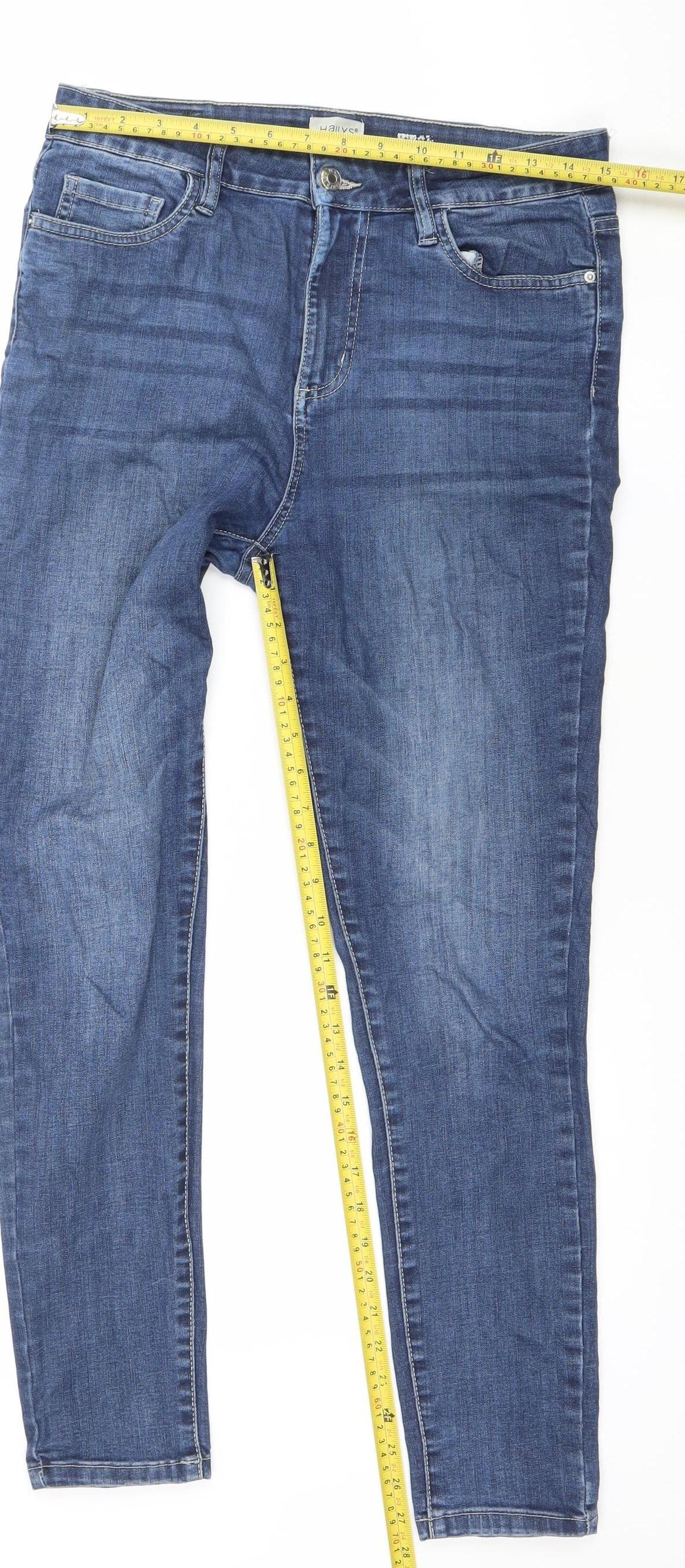 Hailys Women's Blue Skinny Denim Jeans Size L Slim Fit Stretch