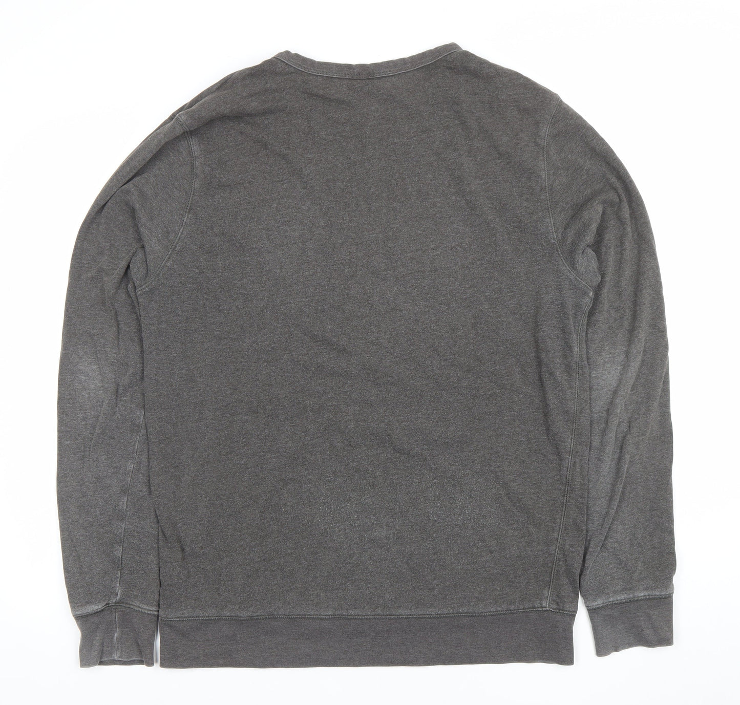 H&M Men’s Grey Cotton Blend Crew Neck Pullover Sweatshirt Size L
