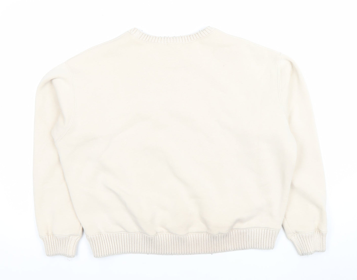 Zara Women's Beige Cotton Pullover Sweatshirt Size S