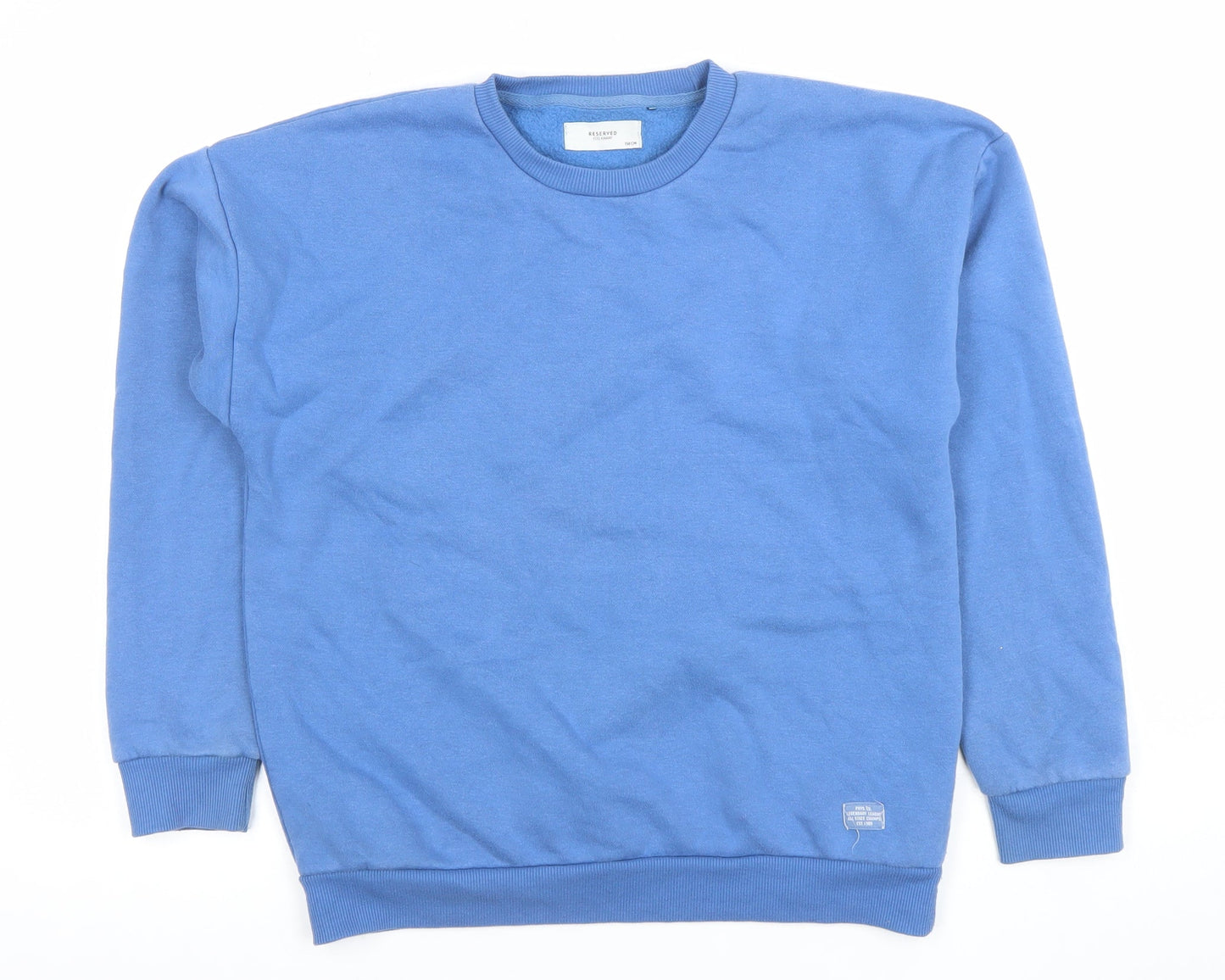 Reserved Boys Blue Crew Neck Sweatshirt 158cm Cotton Blend Eco Aware