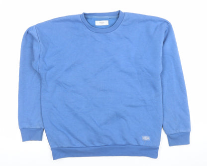 RESERVED Boys Blue Crew Neck Sweatshirt Cotton Blend Eco Aware 12-13 Years