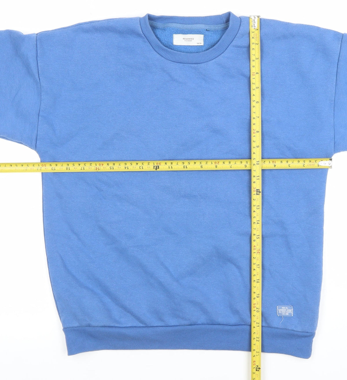 Reserved Boys Blue Crew Neck Sweatshirt 158cm Cotton Blend Eco Aware