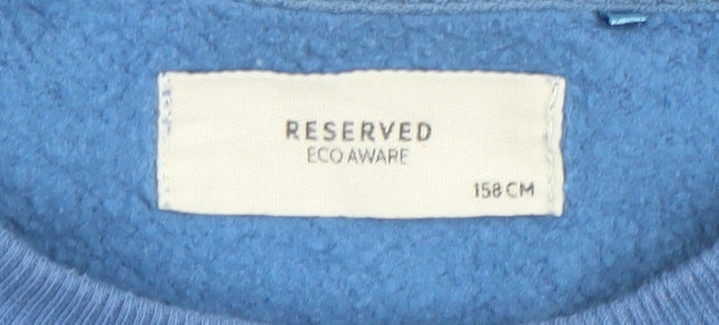 Reserved Boys Blue Crew Neck Sweatshirt 158cm Cotton Blend Eco Aware