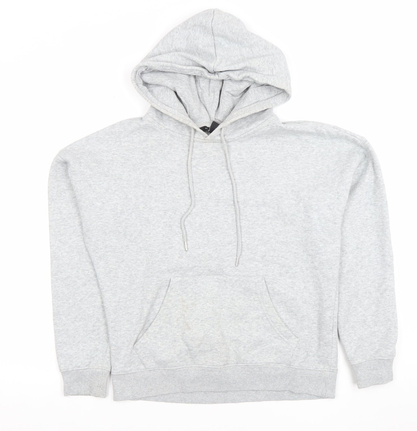 New Look Women Grey Pullover Hoodie Size 8 UK Cotton Blend Casual