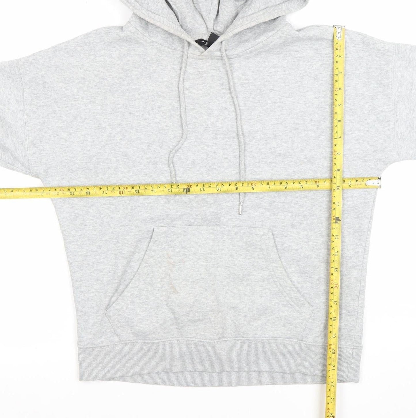 New Look Women Grey Pullover Hoodie Size 8 UK Cotton Blend Casual