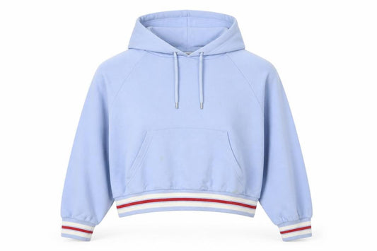 Monki Women's Blue Pullover Hoodie Size S Cotton Blend Casual
