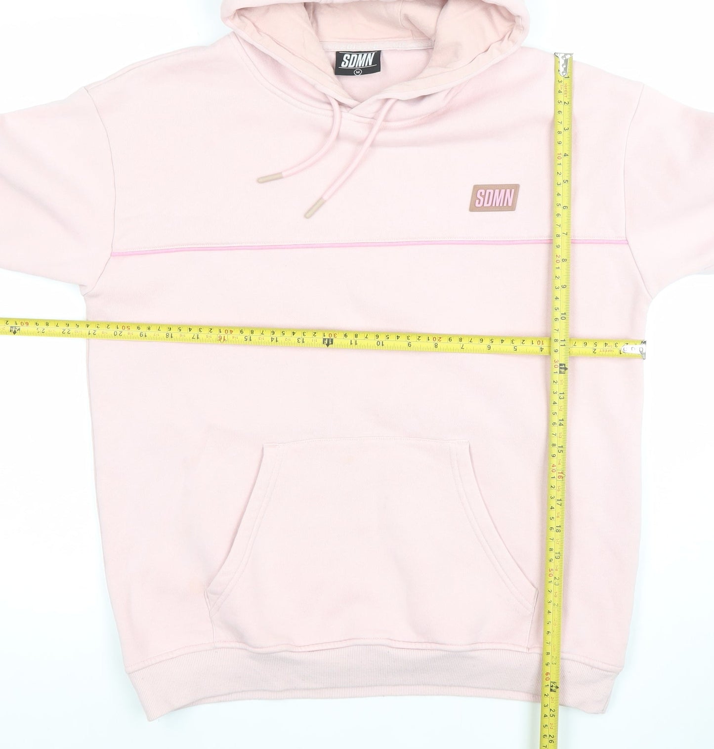 SDMN Womens Pink Pullover Hoodie Medium Cotton Blend Hooded Sweatshirt
