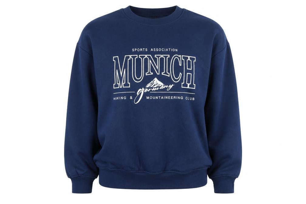 Dunnes Women’s Navy Blue Munich Graphic Pullover Sweatshirt Size S