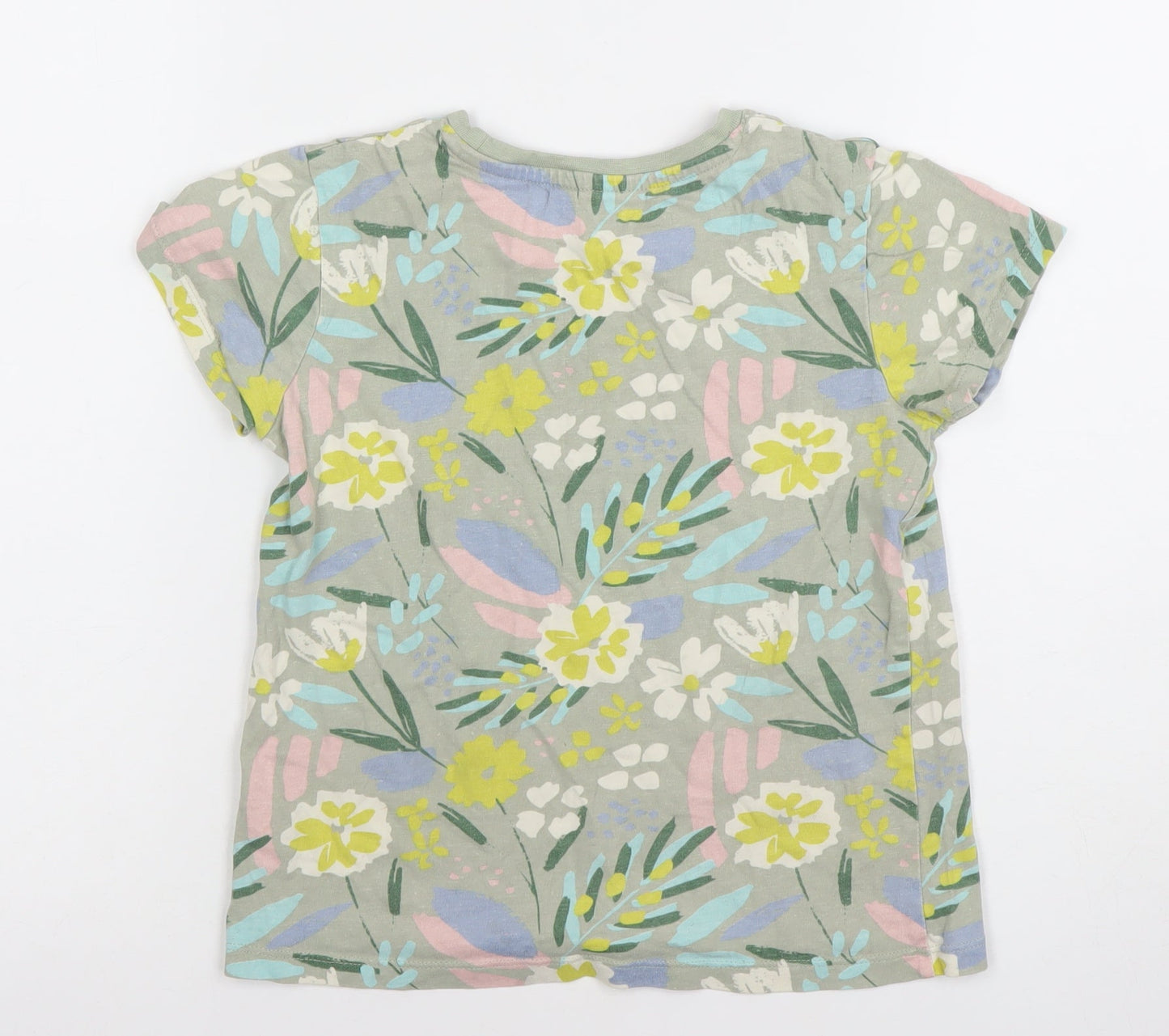 Nutmeg Girls Multicoloured Floral T-Shirt 8-9 Years Cotton Jersey