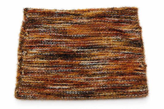 Musera Women's Brown Knit Mini Skirt Size S Bohemian Button Detail