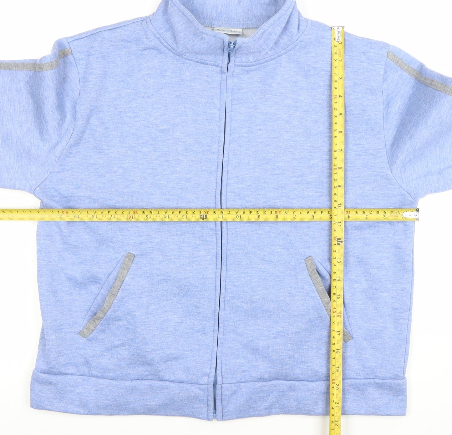 Joie de Vivre Women Blue Full Zip Sweatshirt Size 16-18 Polyester Blend