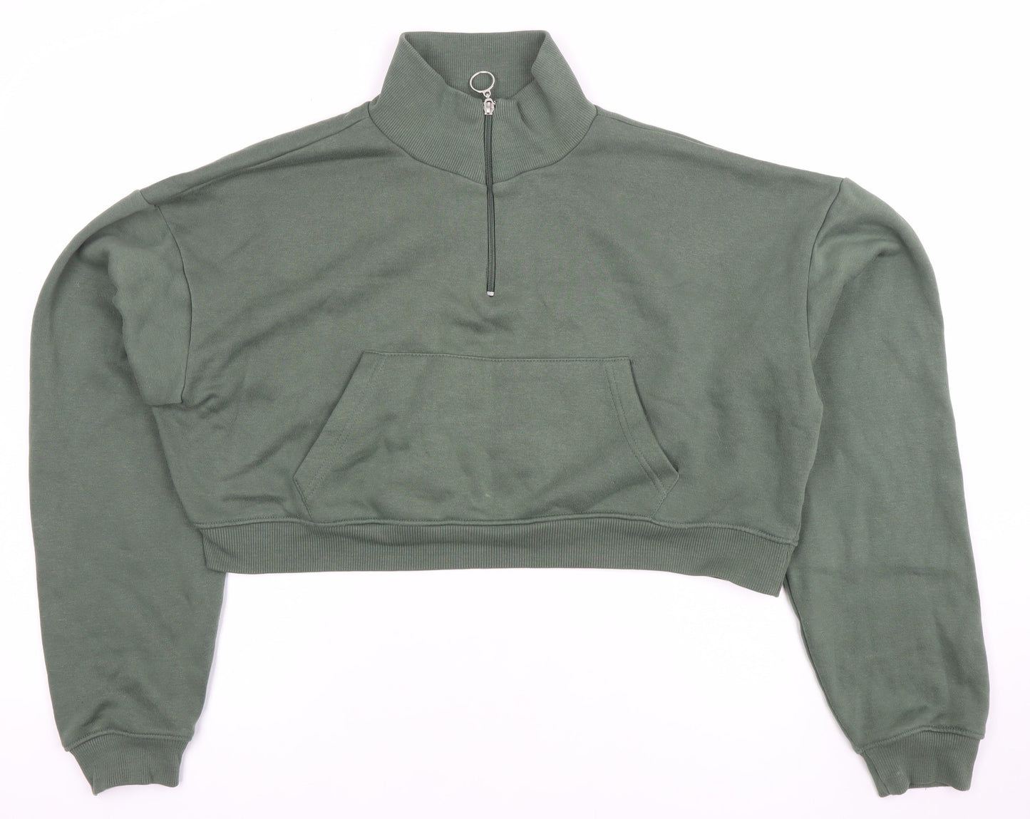 PrettyLittleThing Women’s Green 1/2 Zip Pullover Sweatshirt Size M