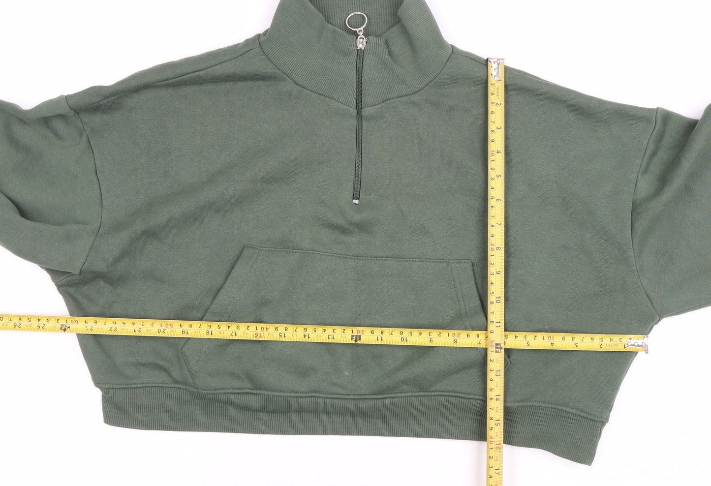 PrettyLittleThing Women’s Green 1/2 Zip Pullover Sweatshirt Size M