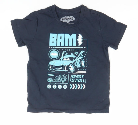 Character Boys Blue Batman DC Comics Graphic Short Sleeve T-Shirt 5-6 Years