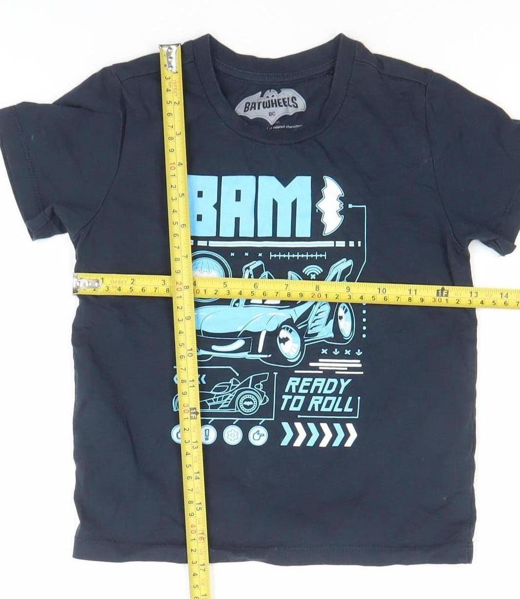 Character Boys Blue Batman DC Comics Graphic Short Sleeve T-Shirt 5-6 Years