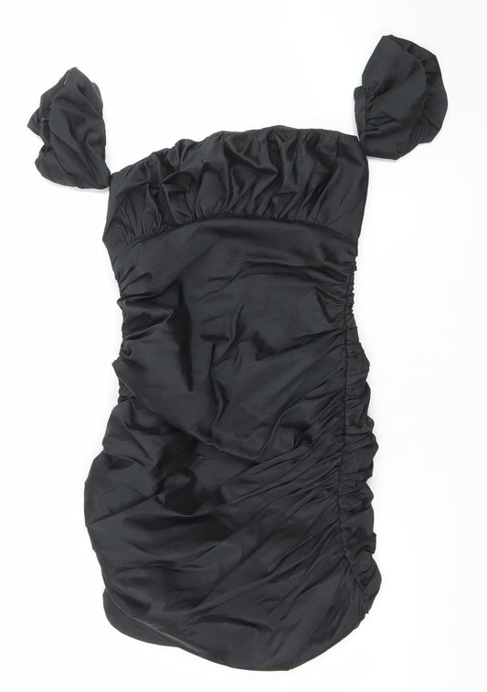 Style Cheat Women’s Black Size 6 One Shoulder Ruched Bodycon Dress