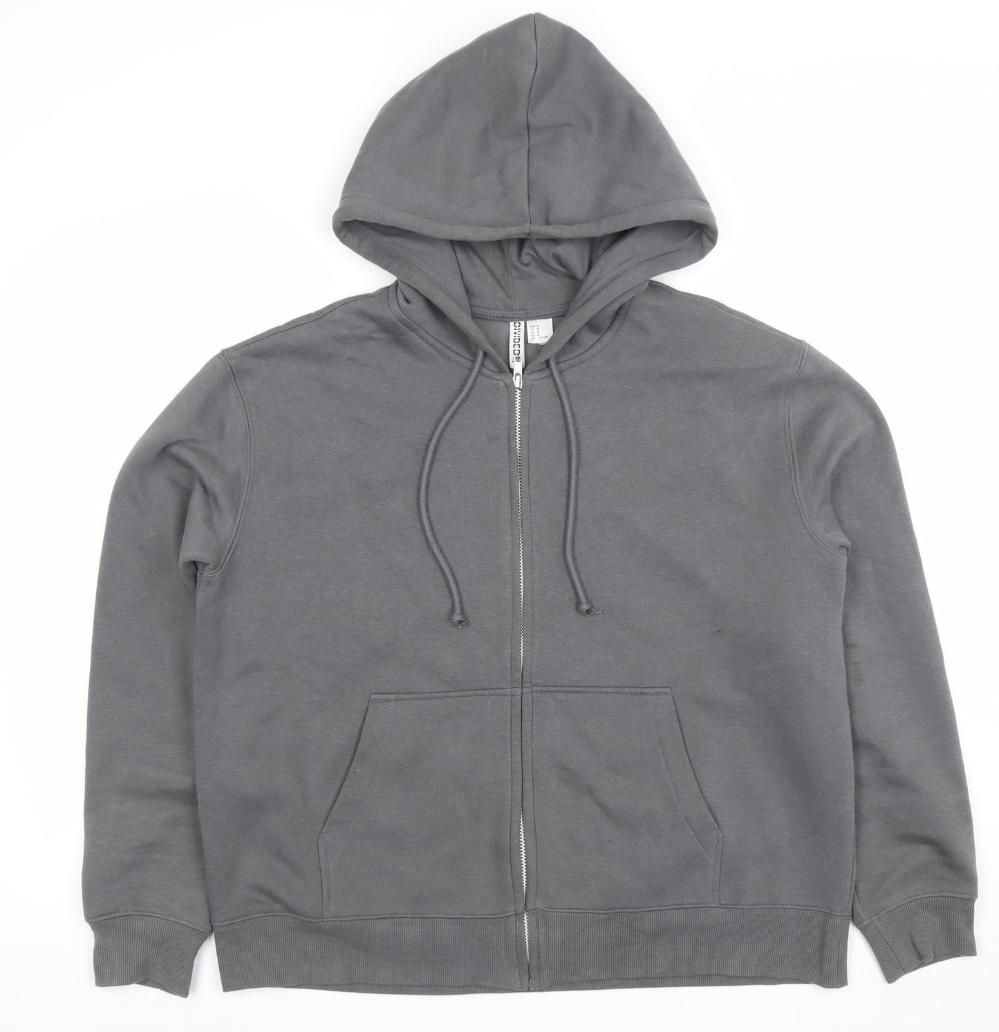 DIVIDED Mens Grey Full Zip Hoodie Size M Regular Fit Fleece
