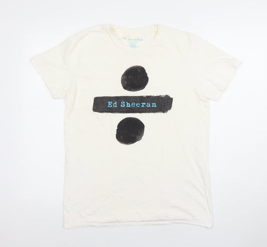Ed Sheeran Women's White Medium Cotton Concert T-Shirt