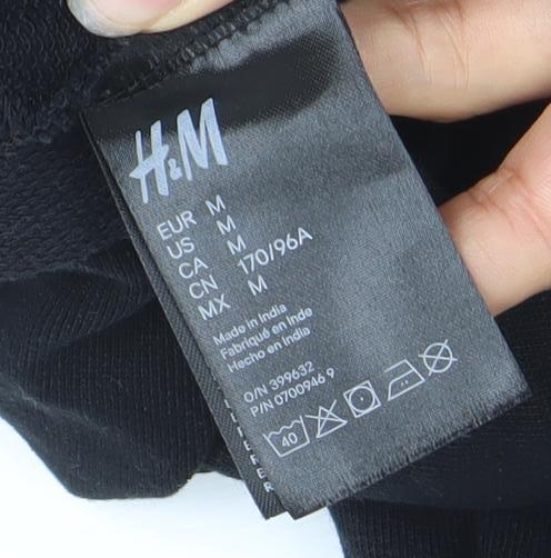 H&M Women’s Black Cropped Pullover Hoodie USA Originals M